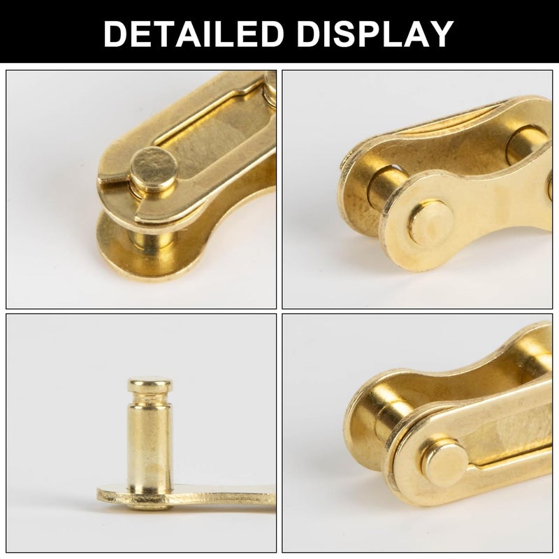 psler رابط سلسلة الدراجة - رابط سلسلة دراجة أحادية السرعة مفقود موصلات إصلاح سلسلة الدراجة 10 قطع ذهبية - Image 5